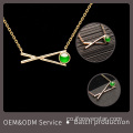 18k Gold Pure Colore Green Color ghiaccia pendente